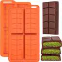 ZONBBEE Chocolate Bar Molds Silicone Non Stick 2 Pack,Deep Dubai Shapes Big Candy Stuffed Bar Mold for Filling Knafeh Pistachio Granola Bar Snacks Pack of 3