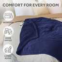 Sunbeam Electric Throw Royal Luxe Microplush Heated Blanket, 4 Heat Settings, 4-Hour Auto Shut-Off, Fast Heating, Warm and Cozy, Admiral Blue Color, 50" x 60"