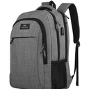 MATEIN Travel Laptop Backpack, Business Anti Theft Slim Sturdy Laptops Backpack with USB Charging Port, Water Resistant College School Computer Bag Gift for Men & Women Fits 15.6 Inch Notebook, Grey