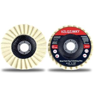 Polishing Wheel DiscWool Felt Flap Discs Buffing Wheel, 4.5 Inch Wool Polishing Wheel for Angle Grinder, Metal, Marble, Stone, Furniture, Car Wax (2Pcs Multi-Layer Wool Flap Disc)