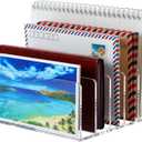 Mail Organizer Countertop, Stylish Acrylic 5 Compartments Mail Holder, Small Desk File Storage Holders for Letter, Bill, Mail Sorter, Desktop Letter Folder Holders for Office, Home, School