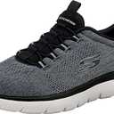 Skechers mens Skechers Men's Summits Louvin Loafer, Black/White, 10 Wide US