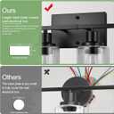 Indoi 4-Light Bathroom Light Fixtures, Matte Black Modern Vanity Lights with Clear Glass Shades, Bathroom Wall Lamp for Mirror Living Room Cabinet Bedroom Porch