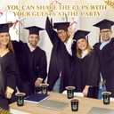 100 Pcs Graduation Cups Class of 2025 Party Plastic Cups 12 oz Graduation Decorations Congrats Grad Disposable Tableware Hot Cold Drinks for School Supplies Festive Celebration(Black)