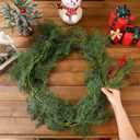 6 Pcs 6 ft Christmas Cedar Garland with LED Lights Realistic Artificial Faux Greenery Pine Garland for Christmas Winter Mantel Table Fireplace Outdoor Indoor Holiday Seasonal Decor