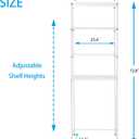 Zvyteay 4 Tier Mini Fridge Shelf Adjustable Height Storage Shelf Metal Storage Rack Mini Fridge and Microwave Stand for Dorm, Kitchen, Office, White, 24"W x 18"D x 73"H