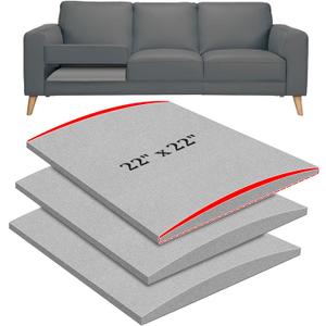 22" x 22" Couch Cushion Support for Sagging Seat, 3 PCS Large Size Insert Sofa Cushion Support Board for Better Lift, 45D High-Density Foam Couch Replacement for Furniture Seat Sagging Repair, Grey (Dark Gray-3pcs)