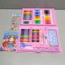 homicozy Art Supplies, Mermaid Drawing & Coloring Set with Crayons, Colored Pencils, Markers, Sketchbook, Watercolor Cakes, Stencils, Arts and Crafts Painting Kit for Kids Ages 4-10, Girls Boys Gift