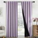 SimpleHome 100% Blackout Curtains for Bedroom,84 Inch Curtains for Living Room Rod Pocket and Back Tab Window Drapes Room Darkening Lilac Curtain with Black Back,52 x 84 Inch,2 Panels