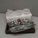 SUPREME LIGHTS 2017 Christmas Mason Jars, Winter White Mason Jars, Christmas Centerpieces for Home Table Decor, Wood Tray & 3 Decorative Jars, Winter Farmhouse Dining Table Centerpieces Decoration