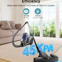 Aspiron 1700W Canister Vacuum Cleaner, 45Kpa Bagless Vacuum Cleaner, Multi-Cyclonic Filtration, 2 Anti-Allergen HEPA Filters, 3.5QT Dust Cup, 4 Tools, No Hair Tangles for Hard Floor, Pet Hair, Azure