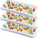 DR.DUDU Inflatable Serving Bar, 3 Pack Ice Serving Buffet Salad Cooler Food Drink Containers with Drain Plug, BBQ Picnic Pool Party Supplies Inflatable Cooler
