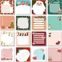 16 Pcs Christmas Sticky Note Pads with Santa ClausCandySocks, Work-Study Notes, 480 Pieces of Self-Adhesive Removable Memo Pads 16 Styles, 30 Sheets Each for Labels, Lists