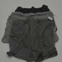 3 Pack Women's Maternity Biker Shorts Pregnancy Shorts Pocket Cotton High Waisted Over Belly Running Athletic Bottom (Large, Light Gray, Dark Gray, Black)
