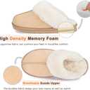 Women's Fuzzy Slippers, Warm and Cozy Slip On Fluffy Winter House Shoes for Women, Comfy Faux Suede Ladies House Slippers Indoor and Outdoor with Memory Foam (6)