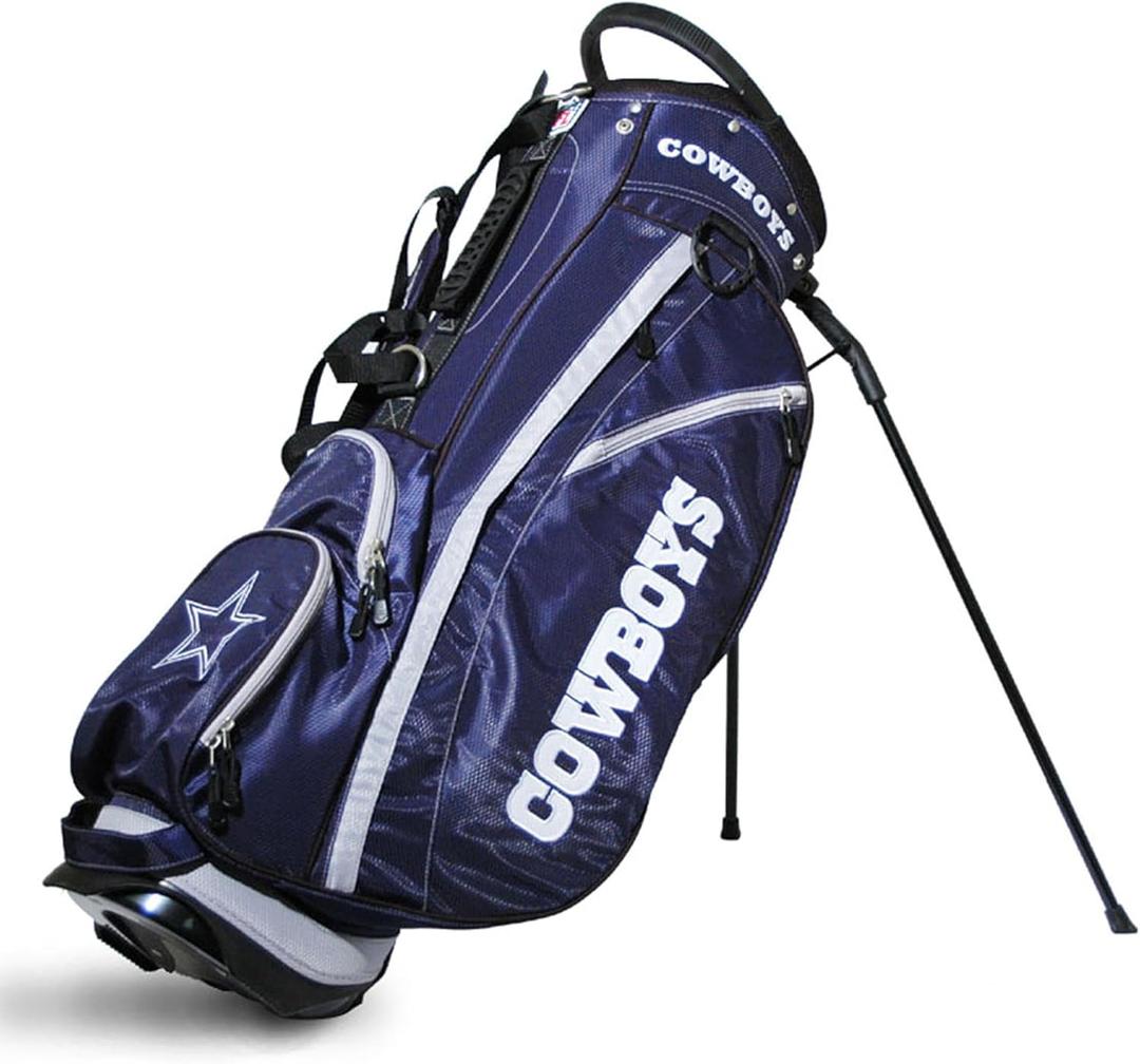 Team Golf NFL Dallas Cowboys Fairway Golf Stand Bag Fairway Golf Stand Bag, Lightweight, 14-Way Top, Spring Action Stand, Insulated Cooler Pocket, Padded Strap, Umbrella Holder & Removable Rain Hood