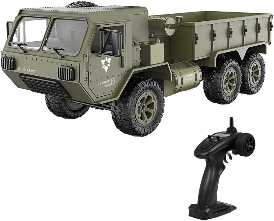 GoolRC RC Military Truck, 1:12 Scale 6WD Remote Control Car, 2.4GHz Army Cars All Terrain Off-Road Truck, Electric Toy Vehicle Gift for Adults, 18.9 x 5.9 x 6.3 inches