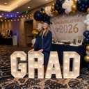 2026 Graduation Decorations - 2.3 FT Large PRE-CUT GRAD Marquee Letters Kit - Mosaic Foam Board Sign - Class of 2026 Congrats Party Supplies for Kindergarten Preschool High School College