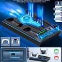 PS5 Wall Mount Kit with Charging Station for Edge & Dual Controller, 9 Light Modes PS5 Cooling Station with 3-Level Fan, PS5 Pro Stand Wall for PS5/Slim/Pro Disc&Digital, PS 5 Accessories Shelf Mount