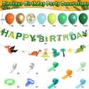 Dinosaur Birthday Party Decorations Supplies Happy Birthday Banner Crepe Paper Green Orange Blue Gold Dino Foil Balloons Garland Arch Kit for Jungle Safari Dinosaur Themed Baby Shower Party Boys Kids