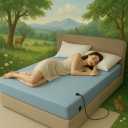 JiaPoem Grounding Bed Sheets- 90% Organic Cotton &10% Conductive Silver Fiber, Deep Pocket Fitted Grounded Sheet with Earth Connection Cord for Calm Sleep & Body Balance (Blue, Queen (60.5*80.4*16inch))