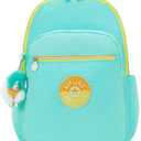 Kipling Women's Seoul Fc 15" Laptop Backpack, Durable, Roomy with Padded Shoulder Straps, Built-In Protective Sleeve (12.75''L x 17.25''H x 8''D, Poppy Aqua C)