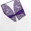Laser Cut Lace Wedding Invitations Card Kits with Envelopes Blank Inner Sheet Ribbon Bow for Anniversary Invite Marriage Bridal Shower Engagements Sweet 21 Birthday and Graduation Party 20pcs (Purple)