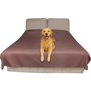 SILLY LEGACY Thin Reversible Waterproof Protective Cover or Liner for Bed or Couch, for Dogs and Cats, Babies; Incontinence, Dirt, Drool (King Size, 100 x 96 inch), (Brown)