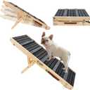 Dog Ramp for Bed-Non-Slip - Extra Wide Pet Ramp for Small Large Dogs to Get on Couch Car Wooden Foldable Dog Ramp Seamlessly Connects Platform -Hold up to 110 Pound-Adjustable, Foldable (S)