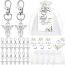 Hicarer 60 Set Funeral Favors, Celebration of Life Favors Angel Keychains Organza Bags Sympathy Thank You Tags for Memorial Party Supplies Guest Return Favors Funeral Gifts (Transparent)