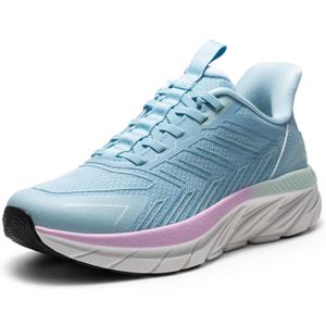 Women's Slip On Walking Shoes Running Comfortable Tennis Breathable Non Slip Athletic Gym Workout Cross Training Fashion Sneakers (8.5, Light Blue)