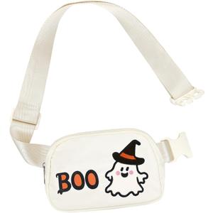 2 x Lamyba Halloween Purse Boo Basket Stuffers for Women Girls, Halloween Gifts for Women - Cute Halloween Fanny Pack, Fall Spooky Accessories Ideas, Halloween Crossbody Belt Bag Adjustable Strap