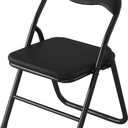 Home Folding Chair Backrest Chair Computer Chair Dormitory Chair Portable Office Chair Conference Chair Adult Simple Stool 1piece(Black)