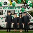 45pcs 2026 Graduation Car Magnets Balloons Decorations Green Grad 2026 Graduation Fridge Magnets Car Garage Door Magnetic Stickers Class of 2026 Graduation Car Parade Car Decorations