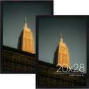 Golden State Art 20x28 Picture Frame For Wall,Solid Wood/Glass,Black,2 Pack