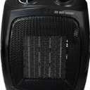 Vie Air Portable 3-Settings Ceramic Heater with Adjustable Thermostat, 1500W, Black