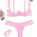 Avidlove Sexy Lingerie Set for Women Lace Bra and Panty Sets Underwire Push Up Lace Lingerie Size M