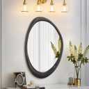 AAZZKANG Large Wall Mirror Retro Irregular Wall Mirror 26"x18" Hanging Wall Mounted Wood Frame Mirrors for Bathroom Bedroom Living Room Entryway