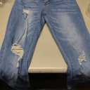 KUNMI Women's Ripped Mid Waisted Boyfriend Jeans Loose Fit Distressed Stretchy Denim Pants Medium