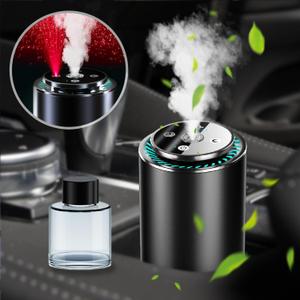 Smart Car Air Freshener, Car Air Freshener Diffuser with Starry Sky Projection and 50ml Perfume, Rechargeable Car Aroma Diffuser, 4 Mode Adjustable, Auto On/Off Intelligent Car Diffuser, Cologne (Black)