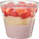 GUSTO [9 oz. - 50 Count Clear Plastic Cups With ?Flat Lids (No Hole), Fruit Cups with Lids for Party - Perfect for Smoothies, Milkshakes, and To-Go Beverages - (Formerly Comfy Package)