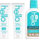 hello Antiplaque Fluoride Free Whitening Toothpaste and Peace Out Plaque Alcohol Free Mouthwash Pack, Includes Two 4.7 Oz Whitening Toothpastes and One 16 Fl Oz Fluoride Free Mouthwash