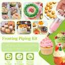 2 x Suuker Cake Decorating Gun, Cupcake Icing Piping Kit, Cake Decorating Kit with 6 Stainless Steel Piping Tips, Cupcake Injector/Decorating Icing Set, White