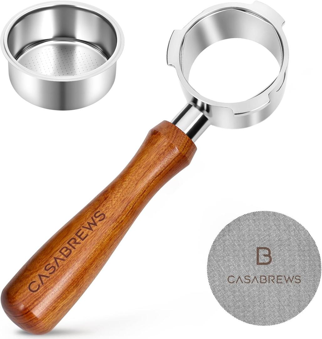 CASABREWS 51mm Bottomless Portafilter with Puck Screen & Filter Basket, 3 Ears Espresso Handle for CM5418 & 3700Essential