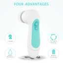 Waterproof Facial Cleansing Spin Brush Set with 5 Exfoliating Brush Heads - Electric Face Scrubber Cleanser Brush by CLSEVXY - Face Brush for Gentle Exfoliation and Deep Scrubbing