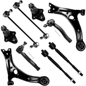 SCITOO 10pcs Suspension Kit For 2003-2008 For Toyota Corolla - With Suspension Parts Lower Control Arm Lower Ball Joint Sway Bar End Link Inner Outer Tie Rod End