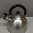 Primula Stewart Whistling Stovetop Tea Kettle Food Grade Stainless Steel, Hot Water Fast to Boil, Cool Touch Folding, 1.5-Quart, Brushed with Black Handle