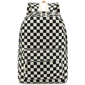 Bluboon School Backpack for Teen Girls Bookbags Elementary High School Corduroy Laptop Bags Women Travel Daypacks (Corduroy Black White)