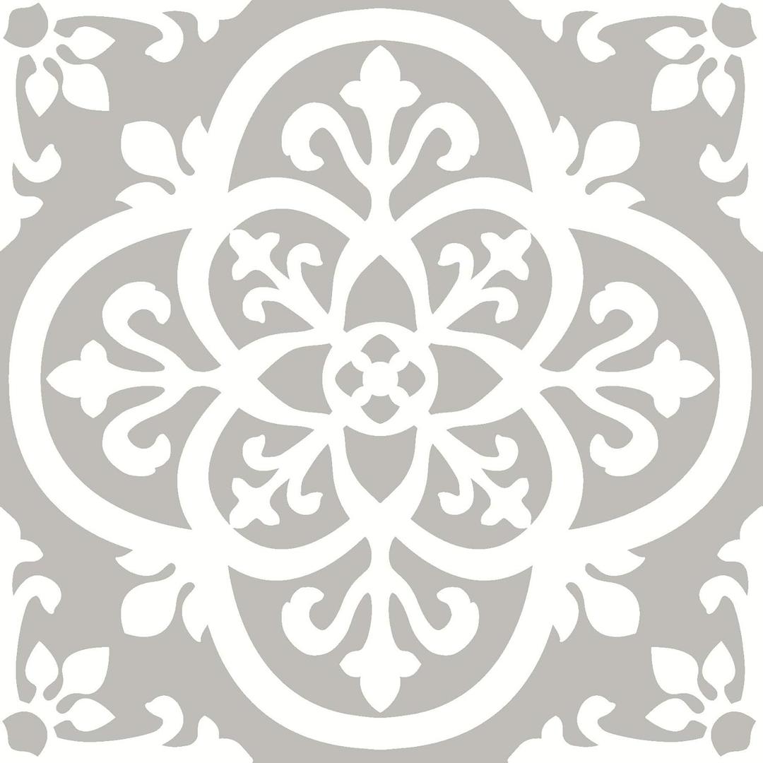 FloorPops FP2942 Medina Peel & Stick Floor Tiles, Grey (12"L x 12"W x 0.06"T, Gray)