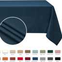 maxmill Weaved Texture Rectangle Tablecloth Water Resistant Wrinkle Free Spill-Proof, Soft Table Cloth for Dining Room Decoration, Banquet Parties Event Holiday Dinner, 60 x 84 Inch Navy Blue